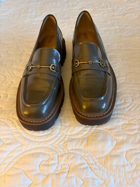 Sam Edelman Tully Lug Sole Loafers in Alpine Green Sz 9